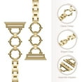 thumbnail image 4 of Dwitch Compatible with Apple Watch Band 42mm 44mm 45mm 49mm for Women Girl, Thin Stainless Steel Wristband Strap Band for Apple Watch Ultra 2/Ultra 1/SE Series 9 8 7 6 5 4 3 2 1,Gold, 4 of 6