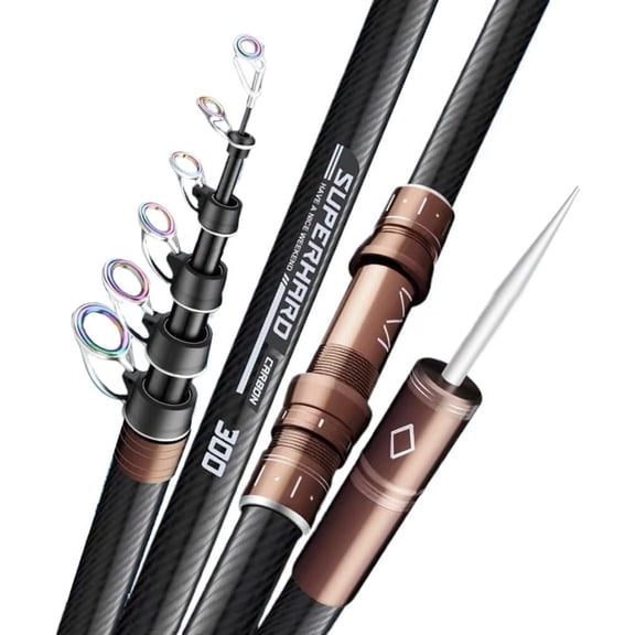 15 ft Telescopic Fishing Rod with Spinning Reel