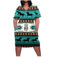 thumbnail image 2 of Robes pour Femmes Grande Taille Robe pour Femmes Col en V Robes d'Été Décontractées avec Poches Manches Courtes en Liquidation, 2 of 5