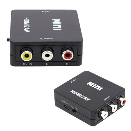 Mini 1080P HDMI to RCA Audio Video AV CVBS Adapter Converter For Smart TV Box TV(Black)