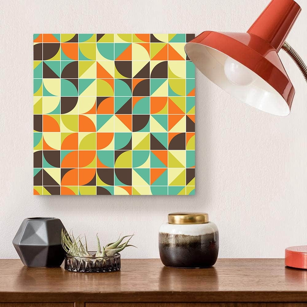 Geometric Deco Design-14"x14" Canvas Artwork - Multi-Color 20 x 30