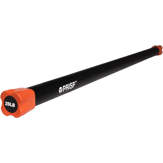 PRISP Weighted Exercise Workout Bar - Total Body Weight Bar for Home Gym, Fitness, Yoga and Strength Training