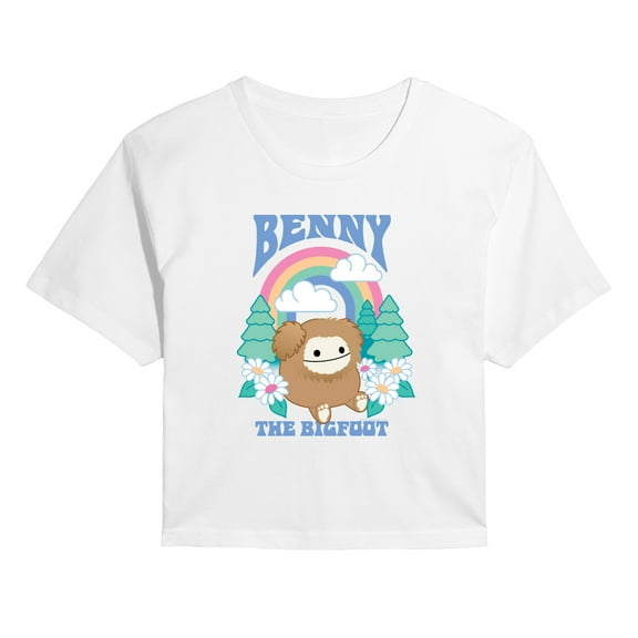 Squishmallows - Benny The Bigfoot - Juniors Cropped Short Sleeve Graphic T-Shirt