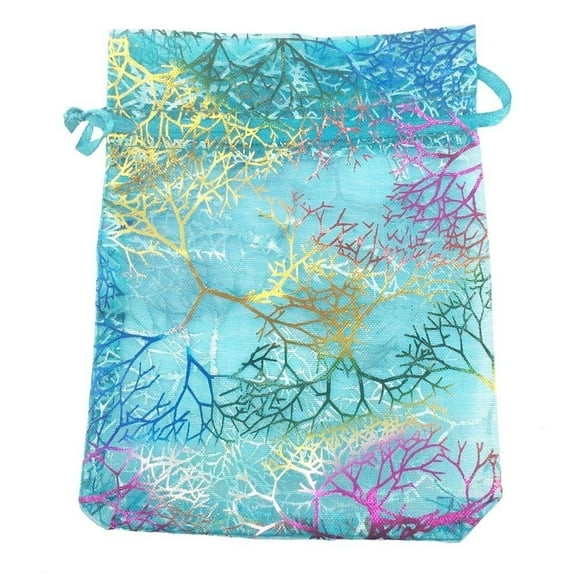 Bolsas de regalo SumDirect Coralline Organza 9 x 12 cm azules (100 unidades)
