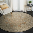 thumbnail image 3 of My Magic Carpet 6' Round Machine Washable Non-Slip Stain-Resistant Area Rug - Kenya Beige, 3 of 6