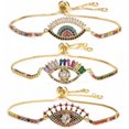 thumbnail image 1 of ZHAOCHENG pulseras estilo B chapadas en mal de ojo para mujer, pulsera hecha a mano, delicada, simple, ajustable, cadena deslizante, pulseras de mal de ojo, regalo de joyería, 1 of 4