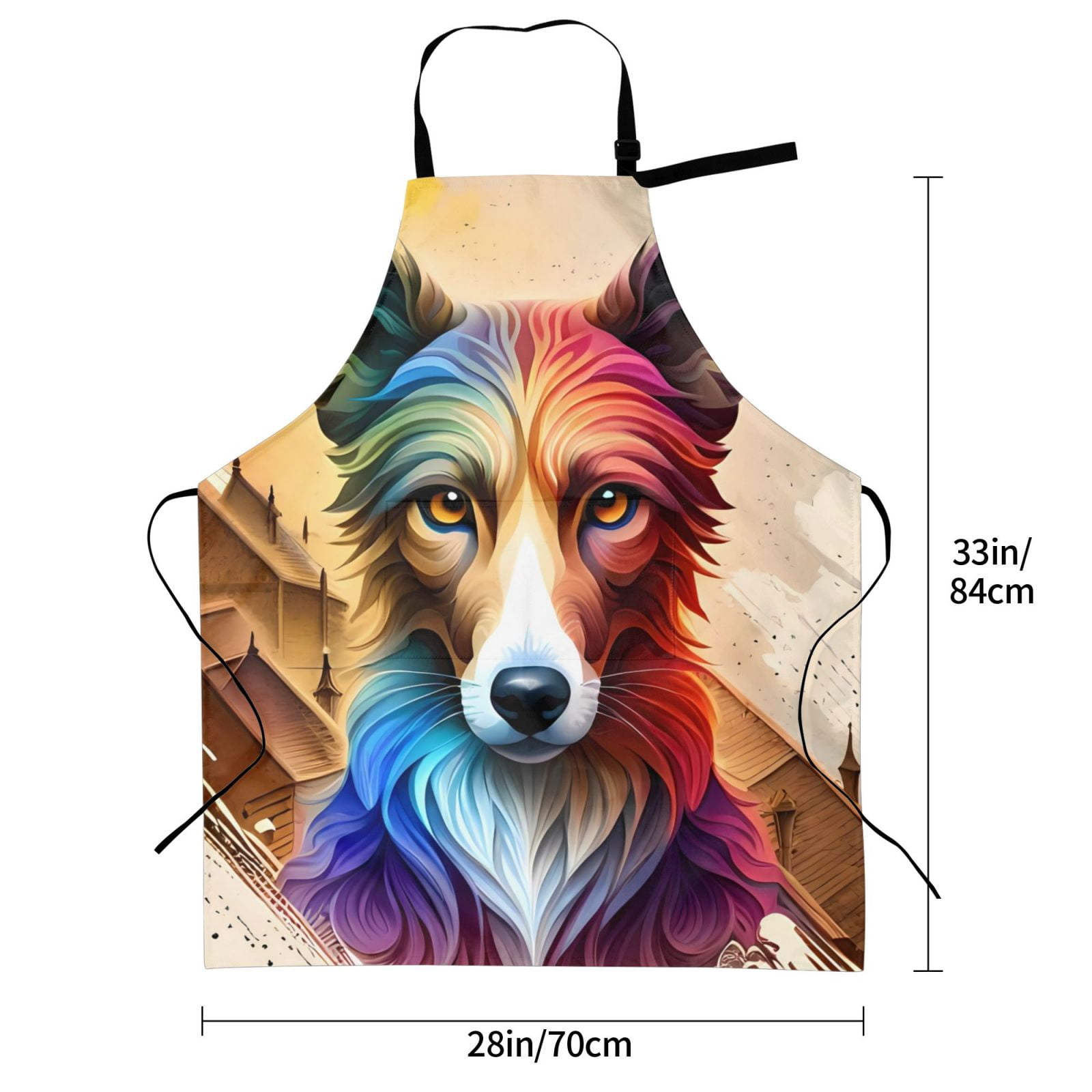 Kdxio Colorful Art Dog Apron with Pockets Adjustable Kitchen Aprons for Men Women Waterproof Aprons for Cooking,Drawing,Crafting, Baking Household Cleaning