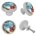 thumbnail image 4 of Santa Claus Round Glow-in-the-Dark Cabinet Knobs with Screws - 4 Pack | Fluorescent Drawer Pulls | Suitable for Cabinets, Wardrobes, and Dressers, 4 of 6