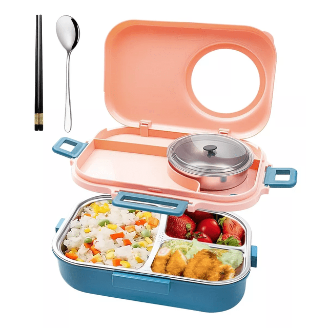 Lonchera Contenedor Termico Almuerzo Niños Acero Inoxidable ROSA