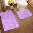 thumbnail image 2 of Xecao Lilac Glittering 2-Piece Vintage Seamless Anti-Skid Mat Set, featuring a stylish pattern for a safe and elegant toilet rug experience, 2 of 6