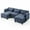 Blue, variant on CHITOOMA 111" Modular Sectional Sofa with 2 Movable Ottomans, U-Shaped Oversized 3-Seat Chenille Cloud Sofa with 5 Pillows for Living Room, Blue