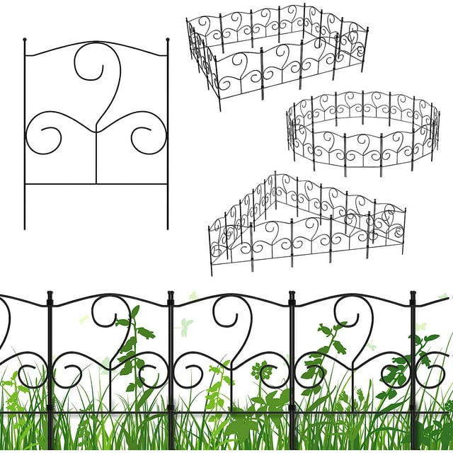 NEX 25Pack Decorative Garden Fence Barrier Panels Landscape Outdoor Edging Border