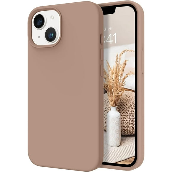iPhone 14 iPhone Étui 14, Étui de Téléphone en Silicone Liquide avec Gel Souple en Caoutchouc, Étui Mince et Mince avec Doublure en Microfibre, Étui de Protection Antichoc pour 6.1 inch iPhone 14, Kaki