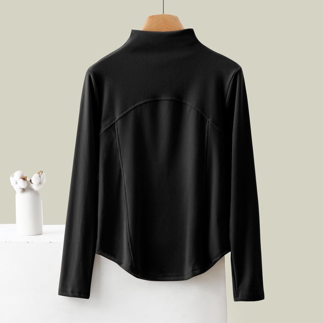 Ropa interior térmica para mujer, camiseta interior de cuello alto de color liso, ropa interior térmica de terciopelo, pijama de poliéster para mujer