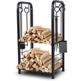thumbnail image 1 of Porte-bûches de Foyer, Étagère à Bois à 2 Tablettes pour Usage Intérieur/extérieur, Étagère de Rangement en Bois Robuste Supporte 220 Lb, Comprend des Outils et des Accessoires pour Foyer, 1 of 8