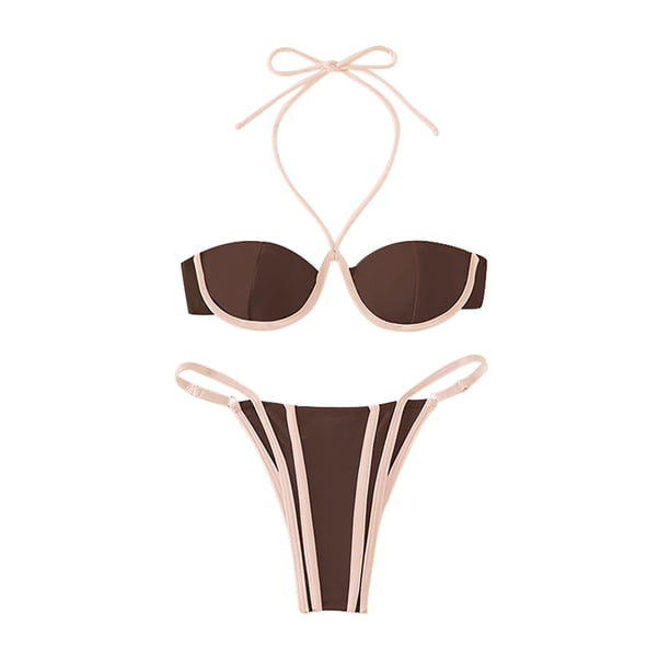 Traje de baño separado para mujer Beach Seaside Bikini cómodo Soporte de acero Traje de baño con estampado de leopardo OAVQHLG3B Store lin121212
