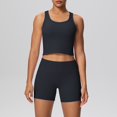 thumbnail image 5 of Uobin Women 2 Pieces Yoga Set High Waist Shorts For Running Fitness Gym Breathable Sweat Wicking Sportswear Activewear Exercise Performance Slim Fit Control Workout, 5 of 6