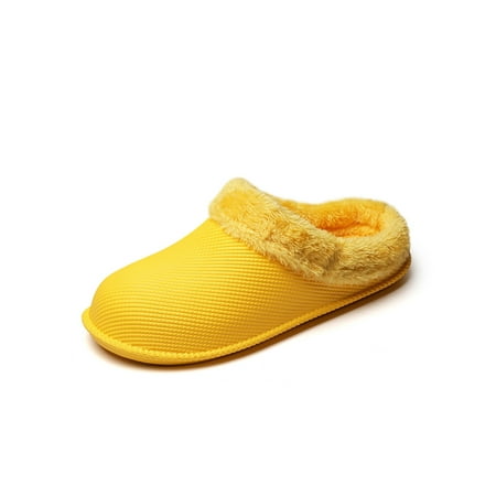 

Rotosw Women Men Slip On Cotton Plush Warm Slipper Backless Home House Indoor Flat Shoes