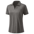 thumbnail image 5 of Polo Shirts for Women Summer Collared V Neck Short Sleeve Shirts Dressy Casual Lightweight Plain Golf Shirt, L, 5 of 8