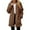 Brown-12, variant on Women's Winter Coat Plush Mid Length Casual Full Zip Hooded Cozy Jackets