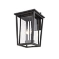 thumbnail image 5 of Z-Lite Seoul 2 Light 19" Clear Glass Aluminum Outdoor Wall Sconce in Black, 5 of 7