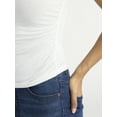 thumbnail image 3 of Sofia Jeans Women's and Women's Plus Ruched Side Tee with Short Sleeves, XS-4X, 3 of 5