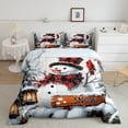 thumbnail image 2 of Feelyou Kawaii Snowman Queen Comforter Set, Rustic Snow Bedding Sets, Winter Christmas Festival Reversible Bedding Comforter Set, Microfiber Bedroom Decor,3 Pieces, 2 of 8
