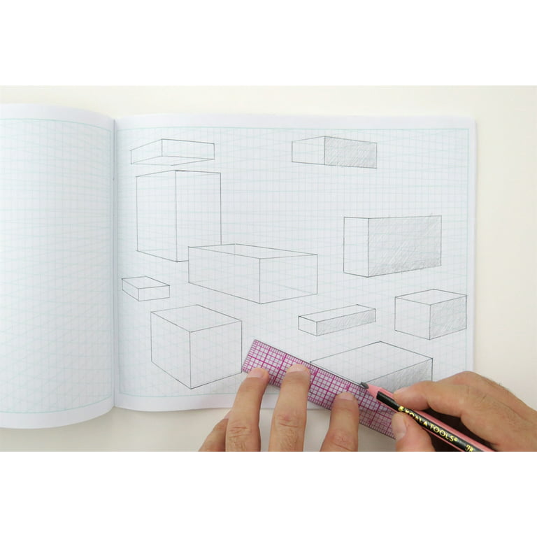 Koala Tools Drawing Perspective (2-Point) 3D Grid Sketchbook | 10.75” X  8.25” 60 pp. | Perspective Grid Graph Paper for Interior Design,  Industrial