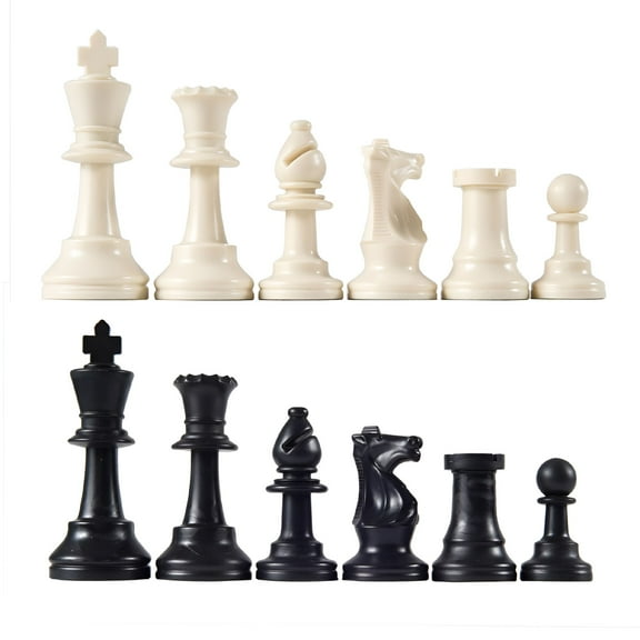 BESTSKY Heavy Weight Chess Game Set for Schools,Chess Board Game International Chess Pieces Complete Chessmen Set Black & White