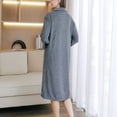 thumbnail image 2 of Defitshape Women's Long Sleeve Robe Soft Zip UP House Coat SPA Bath Knee Length Full Zipper Terry Cloth Duster Robe Sleepwear Grey Small, 2 of 4