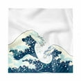 thumbnail image 1 of Waves Decorative Napkins Set of 4, Japanese Kanagawa Illustration Nautical Ocean Surfing Theme Aquatic Pattern, Silky Satin Fabric for Brunch Dinner Party, 18", Dark Blue White, by Ambesonne, 1 of 2