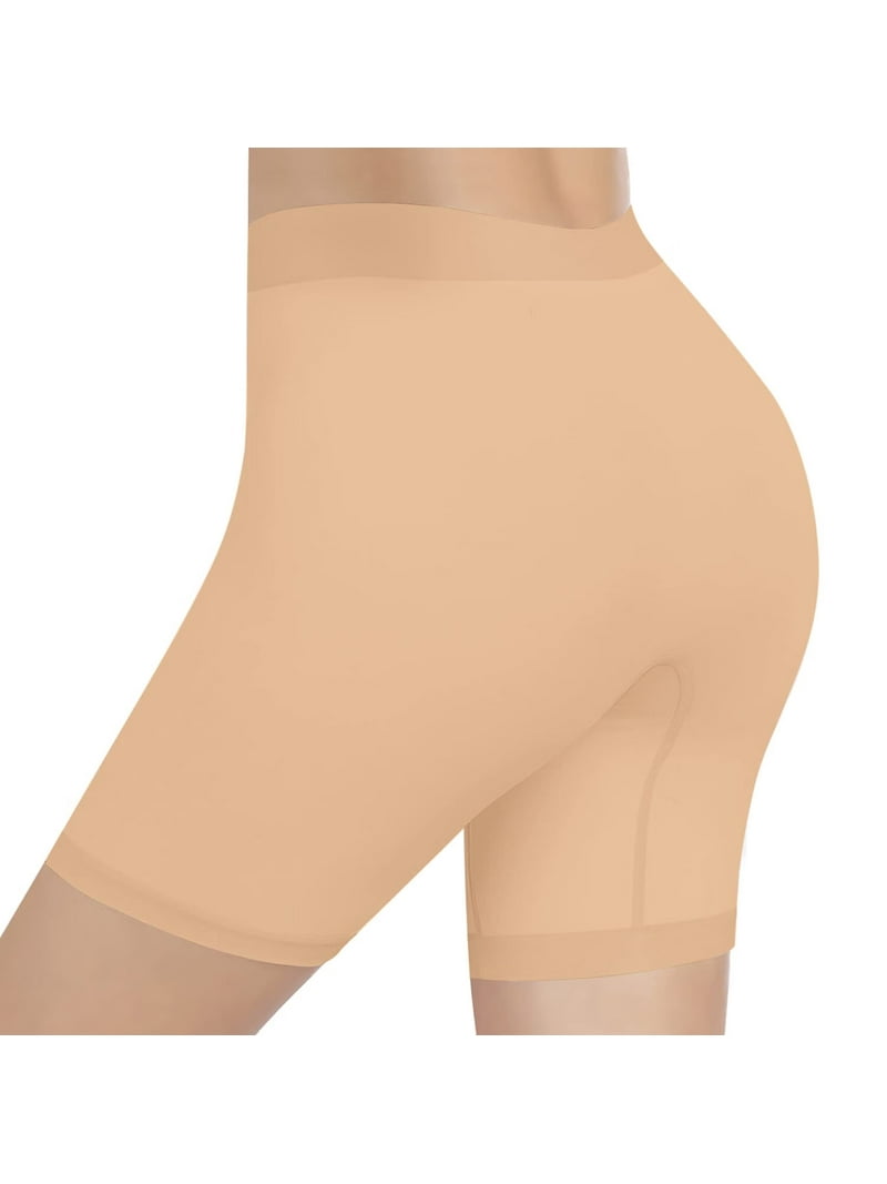 shorts for under dresses walmart INNERSY Women's Slip Shorts for Under Dresses High Waisted Shorts 3-Pack  (M, Nude)