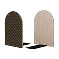 thumbnail image 2 of Lsque Brown Moroccan Trellis Printed Wood Bookends,Non-Skid Bookend for Shelves,Heavy Duty Support Bookends,Non-Slip Foam Pads for Office, Home, and Library,1 Pair, 2 of 8