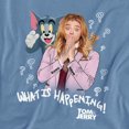 thumbnail image 2 of Tom and Jerry Movie What is Happening Women's T Shirt,Carolina Blue, Medium, 2 of 6