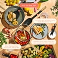 thumbnail image 4 of Beautiful 21-Piece Ceramic Nonstick Cookware Set with Pots and Pans, Bakeware, and Kitchen Tools, Black Sesame by Drew Barrymore, 4 of 18