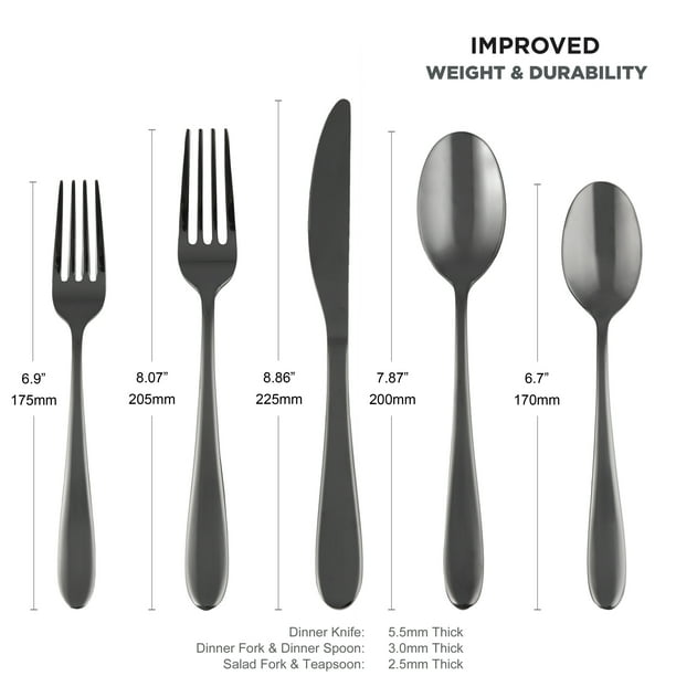 Cambridge Byram Black Mirror 20-Piece Flatware Set (Service for 4