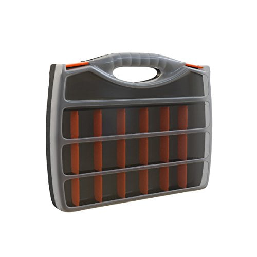 Portable Storage Case with Small Bin Compartments for Hardware and More by Stalwart Screws Bolts Small Parts Organizer with Handle Nuts Nails