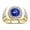 Blue Star Sapphire, variant on Men's Rings Yellow Gold Plated Silver Ring Cabochon Gemstone & Diamonds Designer Style Ruby Rings For Men Size 11