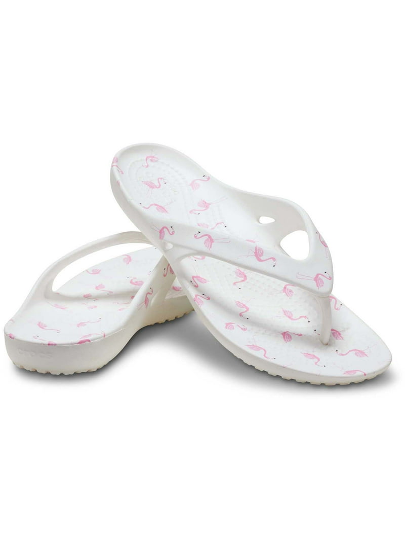 Crocs Women's Kadee Ii Graphic Flip Flops White/Flamingo