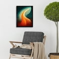 thumbnail image 2 of Abstract Mid Century Orange And Blue Organic Candle Flame Art Print Framed Poster Wall Decor 12x16 inch, 2 of 5