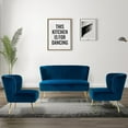 thumbnail image 3 of Velvet Accent Chair Upholstered Armless Side Chair Gold Leg Home Living Room Adult Navy, 3 of 13
