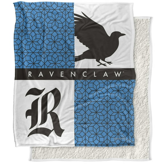Harry Potter Blanket, 50"x60" Harry Potter House Pride Ravenclaw Silky Touch Sherpa Back Super Soft Throw Blanket