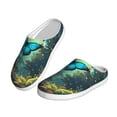 thumbnail image 2 of Haiem Enchanted Forest Butterfly A Print Women's Fuzzy Memory Foam House Slipper Cozy Home Footwear Non-slip Winter Slippers-46/47, 2 of 7