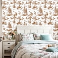 thumbnail image 4 of Peel and Stick Wallpaper Vintage Botanical Animal Brown Tones Self Adhesive Removable Renter Friendly Contact Paper for Bedroom 17.7in x 118in, 4 of 8