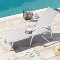 thumbnail image 2 of Pellebant Outdoor Chaise Lounge Chair Aluminum Adjustable Patio Recliner White, 2 of 8