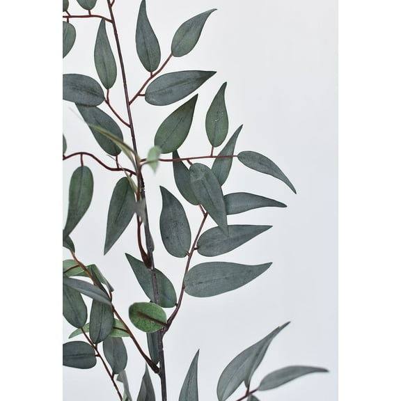 36" Faux Green/Gray Ruscus Leaf Stem
