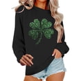 thumbnail image 2 of Ounisa St. Patrick's Day Sweatshirt for Women Clover Graphic T Shirts Patty's Day Long Sleeve Tee Tops Pullover, 2 of 6
