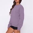 thumbnail image 5 of Lumtrix Womens Oversized Sweatshirt Casual Long Sleeve Crewneck Drop Shoulder Pullover Retro Work Holiday 2026 Fall Winter Tops Light Purple L, 5 of 6