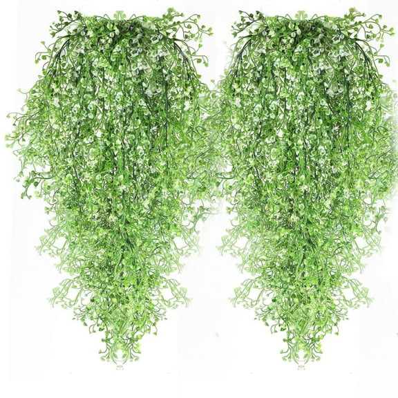 30" Vine Hanging Fake Plants, Artificial Fake Hanging Plant Faux Ferns Wall Plants Fake Ivy Greenery Garland Room Decor Home Garden Wedding Party Indoor Outdoor Decorations