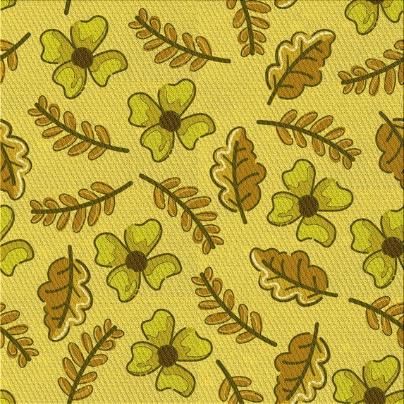 Ahgly Company Machine Washable Indoor Square Transitional Golden Yellow Area Rugs, 6' Square